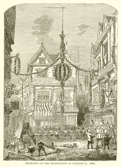 Alegrias sobre a Restauração de Carlos II, 1660 de English School