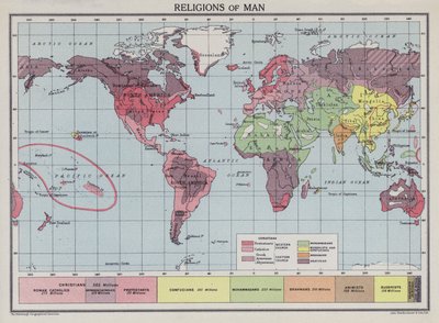 Religiões do Homem (litografia a cores) de English School