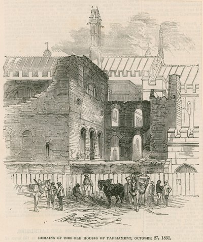 Restos das antigas Casas do Parlamento, 27 de outubro de 1851 de English School