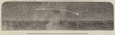 Notável Meteoro visto na noite de domingo, da London and Blackwall Extension Railway (gravura) de English School