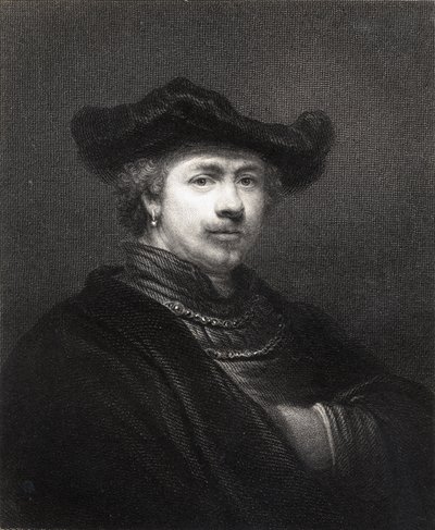 Rembrandt Harmens van Rijn (1606-69) de "A Galeria dos Retratos", publicado em 1833 de English School