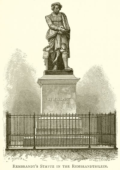 Estátua de Rembrandts na Rembrandtsplein de English School
