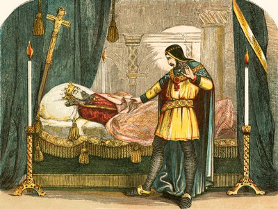 Remorso de Richard I ao ver o cadáver de seu pai de English School