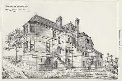 Residência em Shortlands, Kent (gravura) de English School