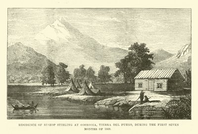 Residência do Bispo Stirling em Ooshooia, Terra do Fogo, durante os primeiros sete meses de 1869 de English School