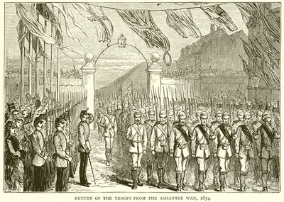 Retorno das tropas da guerra de Ashantee, 1874 de English School