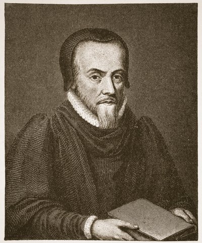 Richard Hooker, ilustração da igreja de Inglaterra: Uma história para os povos por HDM Spence-Jones, bar. c.1910 (foto sépia) de English School