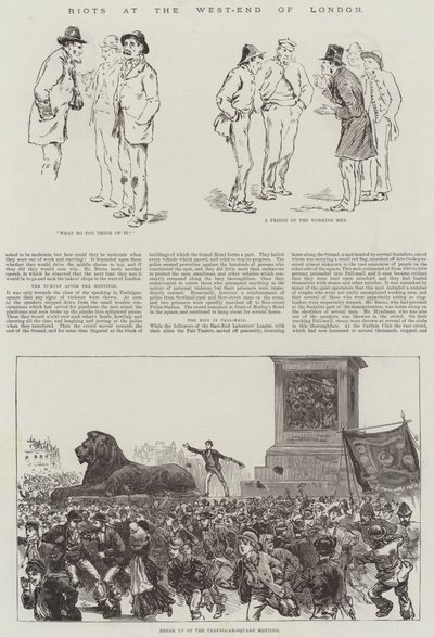 Riots at the West-End of London (gravura) de English School