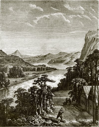 Rio Amoor e montanhas King-Gan de English School