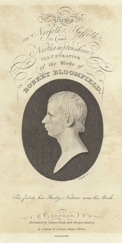 Robert Bloomfield, poeta, retrato (gravura) de English School