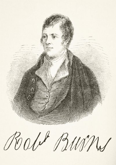 Robert Burns, de "A História Nacional e Doméstica da Inglaterra", de William Hickman Smith Aubrey (1858-1916) publicou Londres, c.1890 de English School