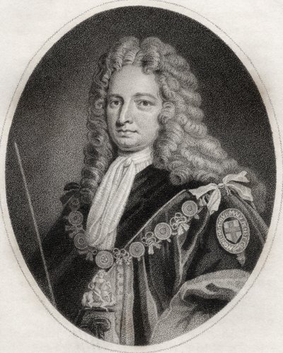 Robert Harley, gravado por Maddox, ilustração de "Um catálogo de autores reais e nobres, Volume IV", publicado em 1806 de English School