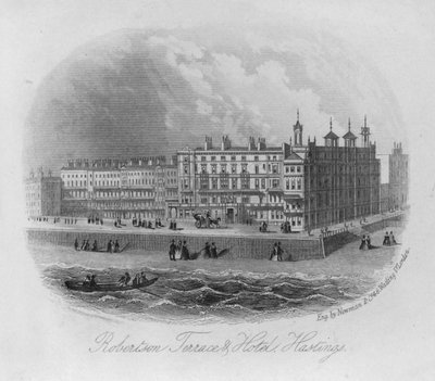 Robertson Terrace e Hotel, Hastings (gravura) de English School
