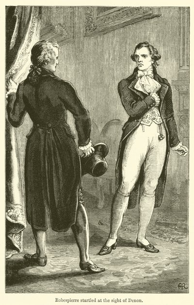Robespierre assustado com a visão de Denon (gravura) de English School