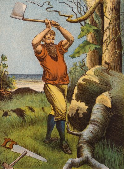 Robinson Crusoé (litografia a cores) de English School