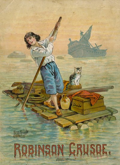 Robinson Crusoe em sua jangada de English School