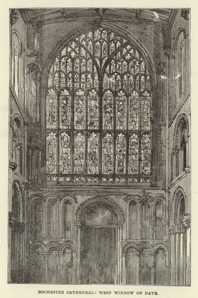 Catedral de Rochester, janela oeste da nave de English School