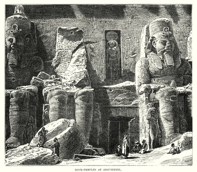 Templos rochosos em Abousimbel (gravura) de English School