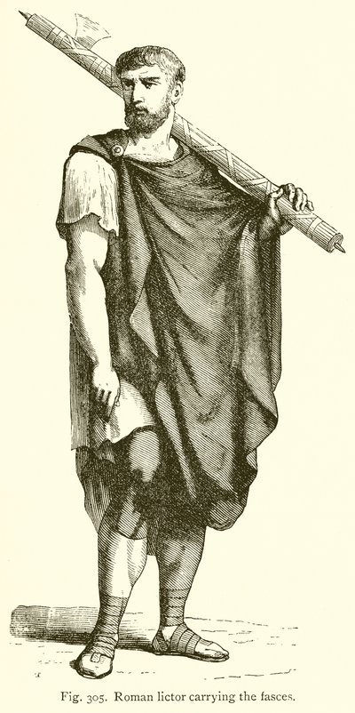 Lictor romano carregando os Fasces de English School