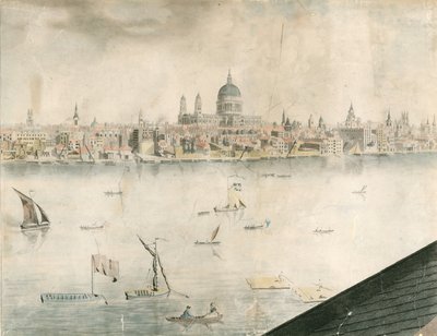 Vista do telhado da Catedral de St Pauls, Londres e Rio Tâmisa de English School