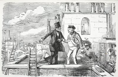 Telhados, ilustração, de, soco de English School