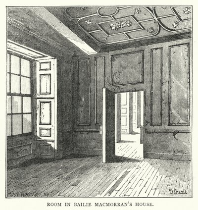 Quarto na Casa do Bailie Macmorran (gravura) de English School