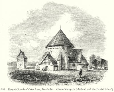 Igreja redonda de Oster Lars, Bornholm (gravura) de English School