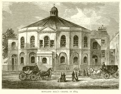 Capela de Rowland Hills em 1814 de English School