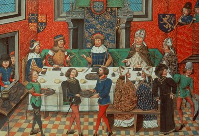 Roy 14 E IV f.244v Duque de Lencastre janta com o Rei de Portugal, do Vol. III 