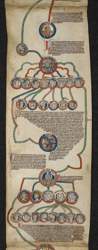 Royal 14 B. VI, Membrana 6, The Royal Genealogy from Steven to John, ilustração do 