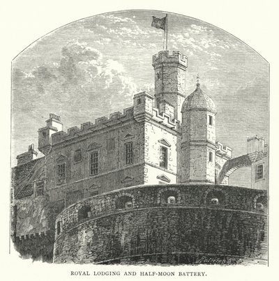 Royal Lodging and Half-Moon Battery (gravura) de English School