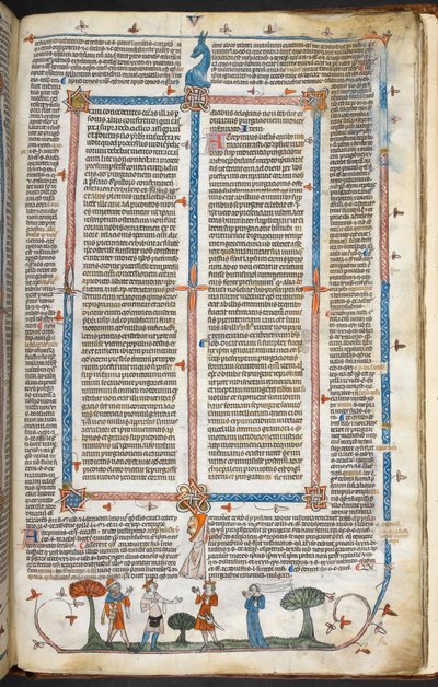 Royal MS 10 IV f.294r Figuras Medievais e Decoração Marginal, ilustração dos 