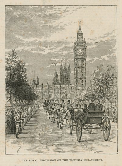 Procissão Real no Victoria Embankment de English School