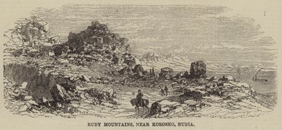 Montanhas Ruby, perto de Korosko, Núbia (gravura) de English School