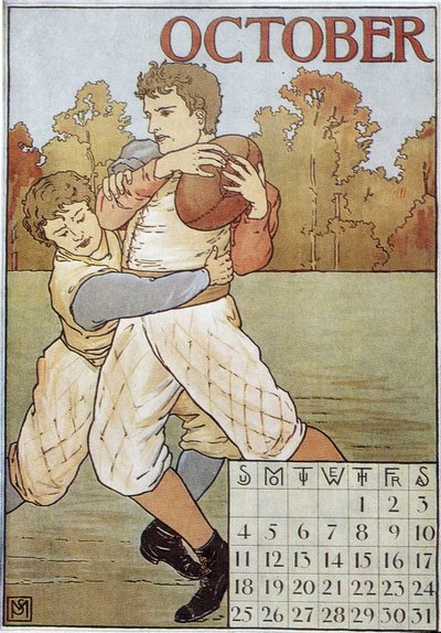 Rugbymen - Calendário inglês, v. 1895 de English School