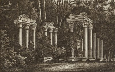 Ruínas na Água da Virgínia (litho) de English School