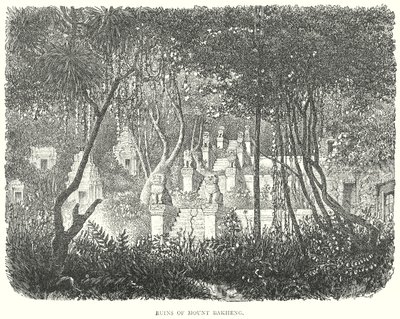 Ruínas do Monte Bakheng (gravura) de English School