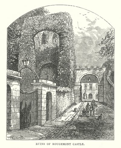Ruínas do castelo de Rougemont (gravura) de English School