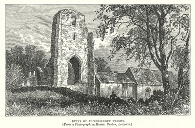 Ruínas do Priorado de Ulverscroft (gravura) de English School