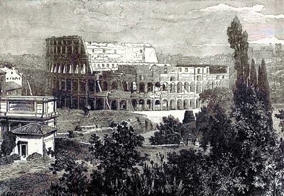 Ruínas do Coliseu, do Palatino, ilustração da História Universal Ilustrada por Edward Ollier, publicada em 1890 (imagem digitalmente aprimorada) de English School