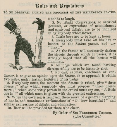 Regras e Regulamentos a serem observados durante o progresso da Estátua de Wellington de English School