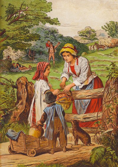 Cenário rústico (litografia a cores) de English School