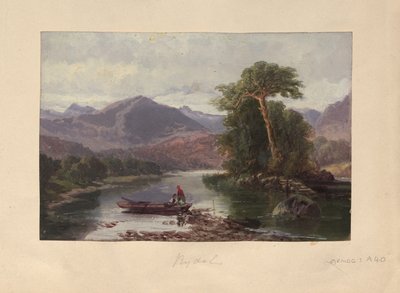 Rydal Water (óleo sobre papel) de English School