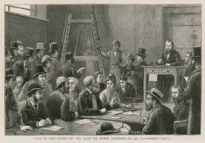Venda no estúdio do falecido Sir Edwin Landseer de English School