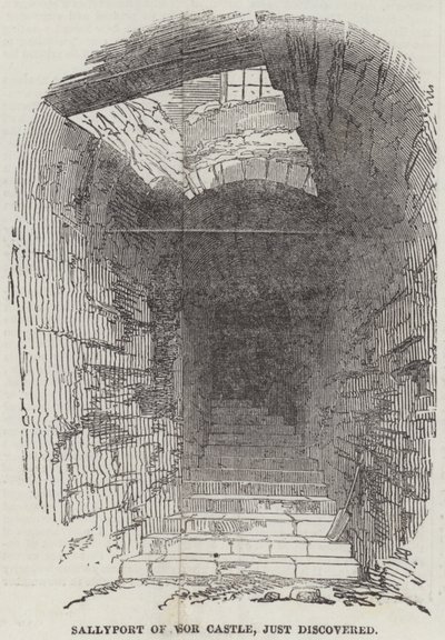 Sallyport do Castelo de Windsor, acaba de ser descoberta (gravura) de English School