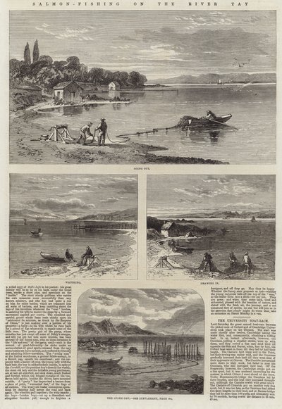 Pesca de salmão no rio Tay de English School