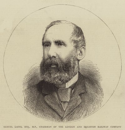 Samuel Laing, Esquire, deputado, presidente da London and Brighton Railway Company (gravura) de English School