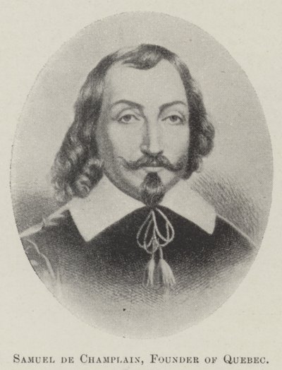 Samuel de Champlain, Fundador do Quebec (litho) de English School