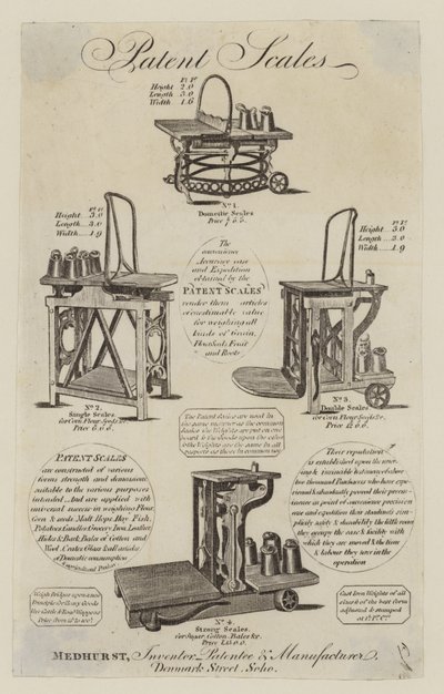 Fabricante de escala, Medhurst, cartão de comércio de English School
