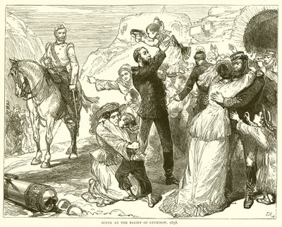 Cena no Alívio de Lucknow, 1858 de English School